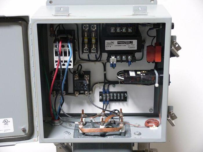 Used Enclosure with 2 Carlo Gavazzi RA4890HA12, Micron B100MBT713XK / Controller