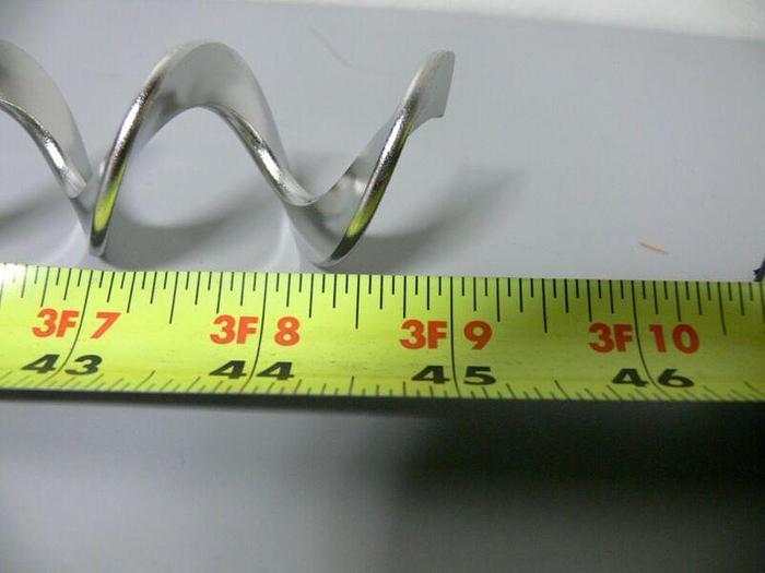 Used Stainless Steel Reactor Mixer Corkscrew Rod 1.5" Diameter Impeller,  45" Long