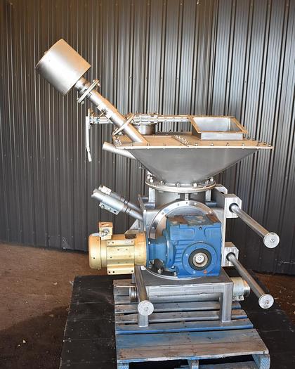 Used USED ROTARY AIR LOCK VALVE, SIZE: 14" X 14", STAINLESS STEEL, CLEAN-IN-PLACE