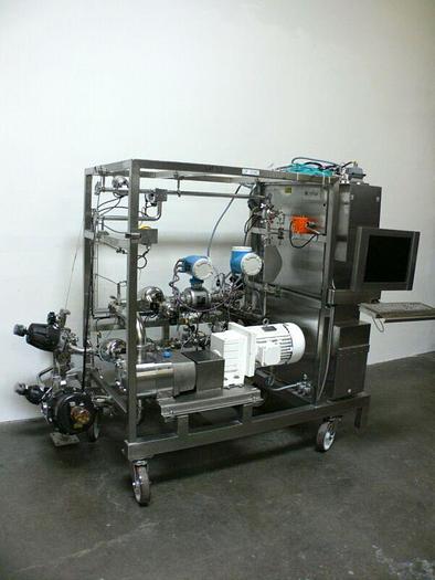 Used GE Healthcare Pump Skid w/ 15HP Ultima LU640 Rotary Lobe Pump & Mass Flow Meters