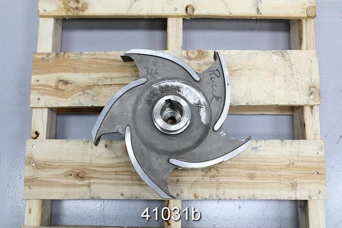 Used Goulds 3175 4x6x14 5-Vane Stainless Steel Impeller #41031