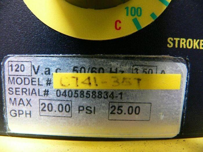 Used LMI Milton Roy Electromagnetic Dosing Pump C741-35T 120 VAC 50/60 Hz 3.5 A