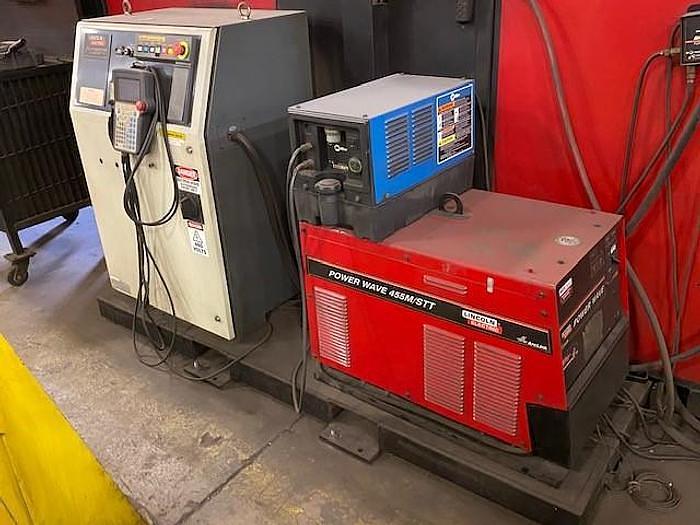 Used LINCOLN SYSTEM 55 DUAL TRUNION MIG WELDING CELL WITH FANUC ARCMATE 120iB/10L 6 AXIS CNC ROBOT