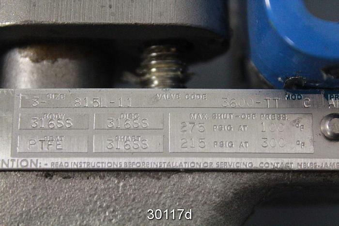 Used Neles Jamesbury 3" Hand Operated Butterfly Valve #30117