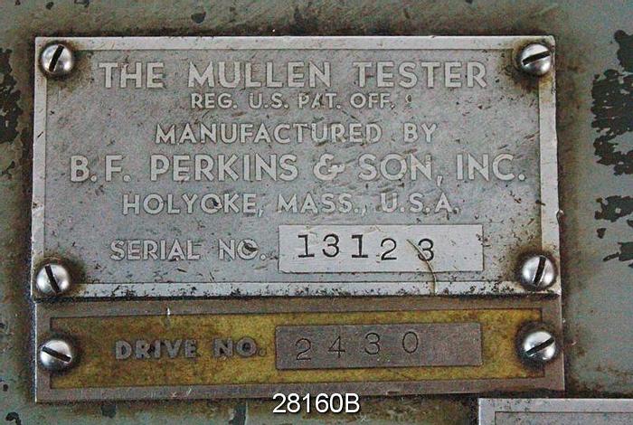 Used Bf Perkins--Mullen Tester With D #28160