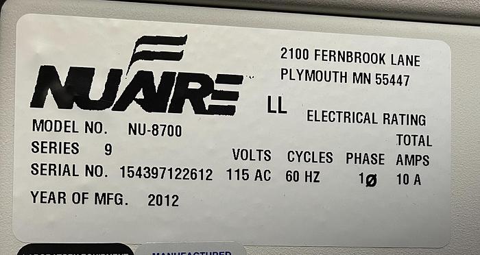 Used Nuaire NU-8700 Autoflow IR Water-Jacketed CO2 Dual Stacked Incubator