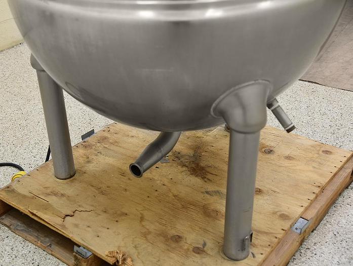 Used GROEN 150 GAL. STATIONARY "DIRECT" STEAM KETTLE w/ SINGLE AGITATION & SCRAPE SURFACE N-150