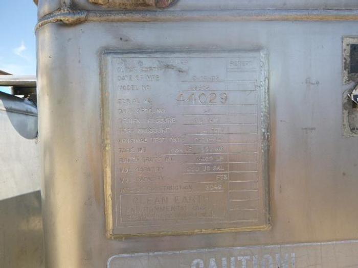 Used Bin, Tote, 75 CF, 550 Gallon, Stainless Steel, Metal Craft, IBC Tote #S744872