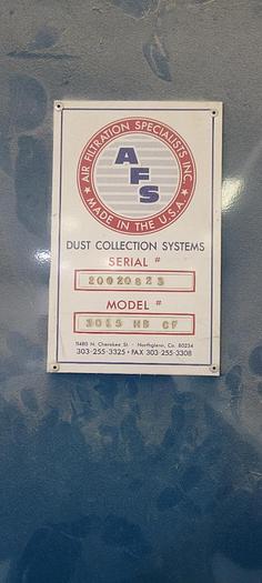 Used Air Filtration Specialists15HP 30" Cyclone Dust Collector Collector, 3015 HB CF Model, low use