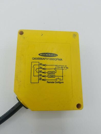 Used Banner Engineering Q60BB6AFV1000QPMA, Adjustable PhotoOptic Sensor