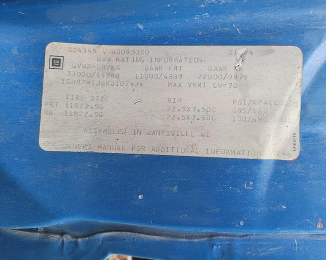 Used 1994 Chevy Kodiak Water Truck