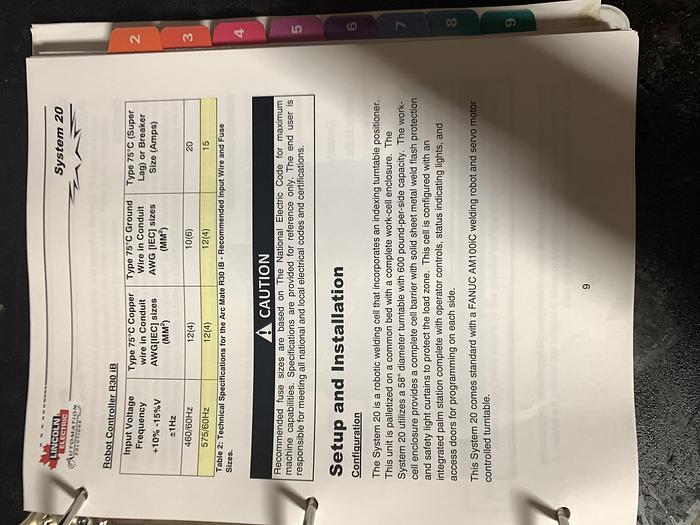 Used LINCOLN ELECTRIC SYSTEM 20 MIG WELDING CELL WITH FANUC ARCMATE 100IC ROBOT AND R30iB CONTROLLER
