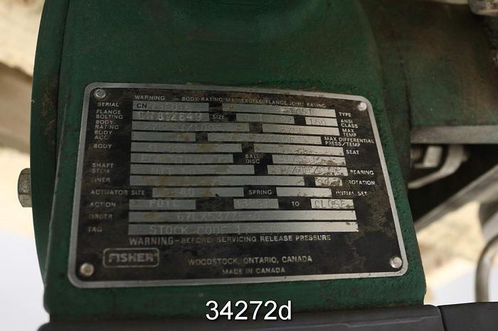 Refurbished Fisher 8550 8" Butterfly Control Valve #34272