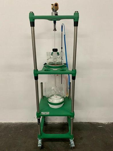 Used Chemglass 20 Liter Glass Reactor w/ Overhead Stirrer & Digital Temp Monitor