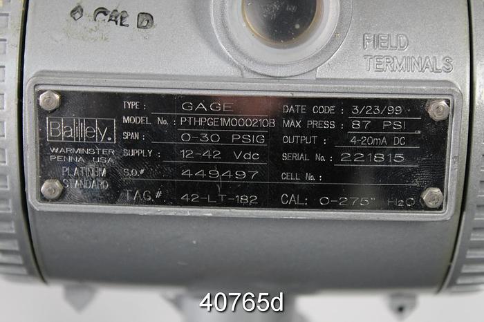 Unused Bailey Platinum PTH Standard Series Smart Pressure Transmitter #40765