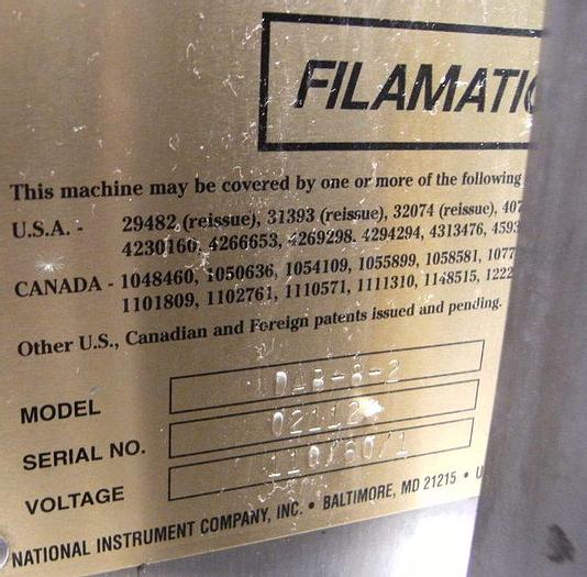 Used Filler, Piston, 2-Head, Filamatic, S/st, Tubes, Rotary #S736393