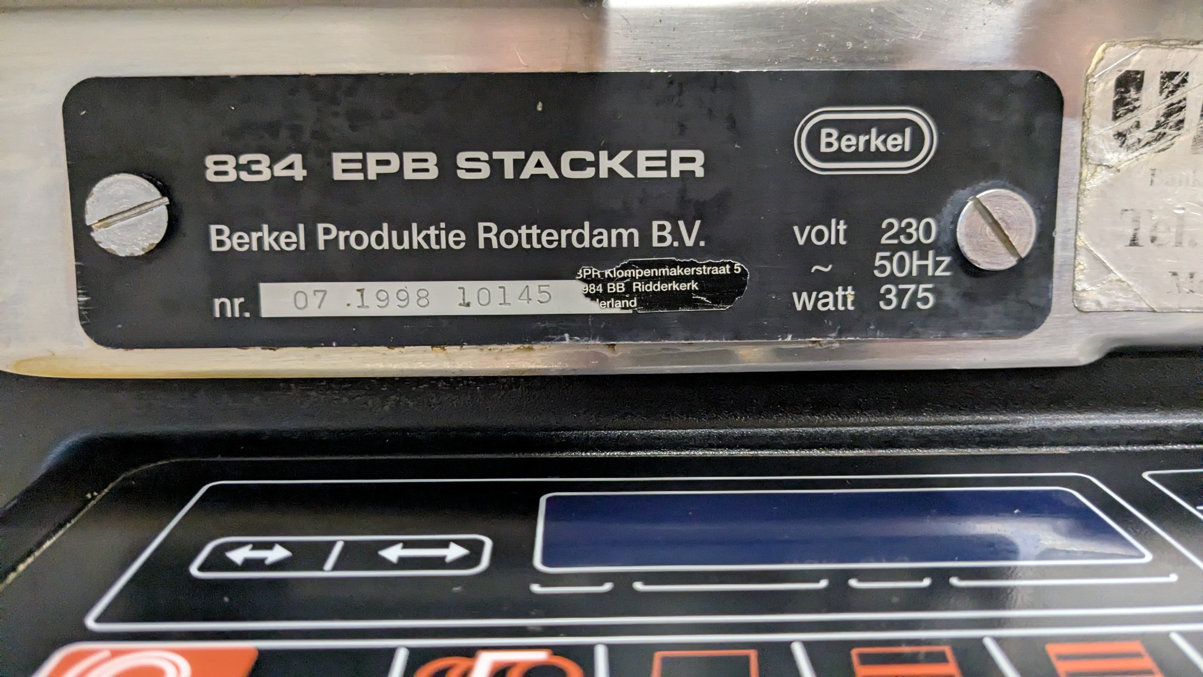 Used Berkel 834EPB STACKER -1998 #2741