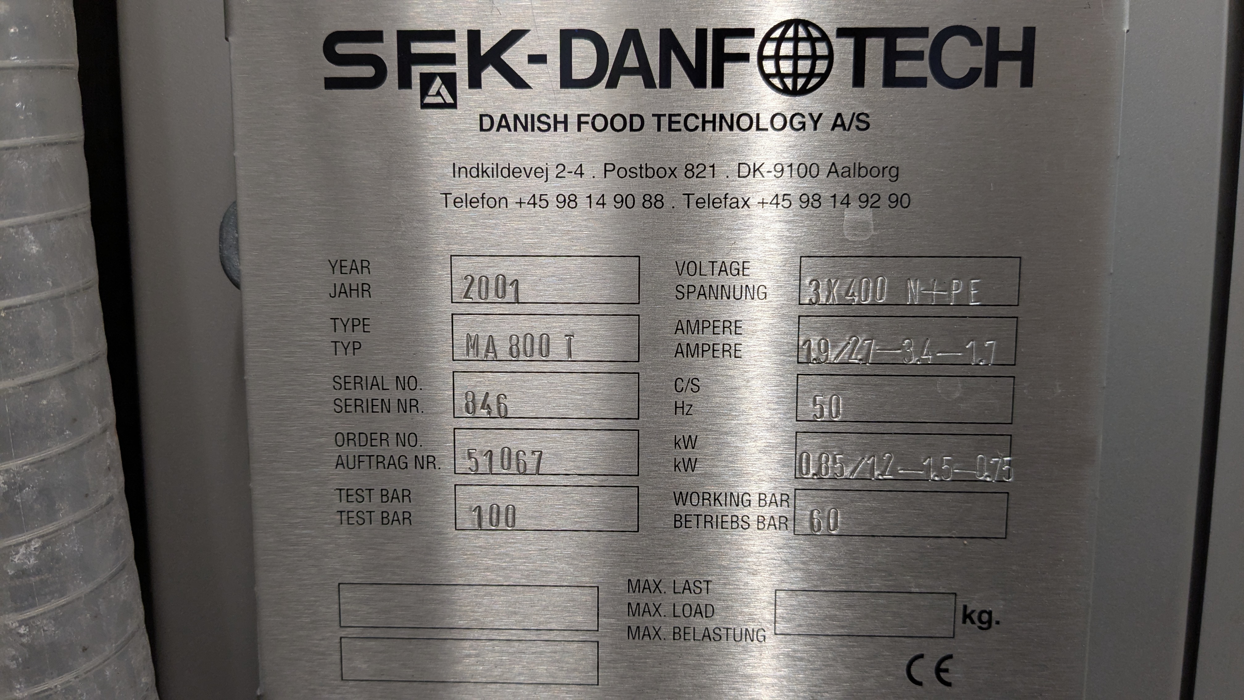Used Tumlare SFK-Danfotech MA8001 #2743