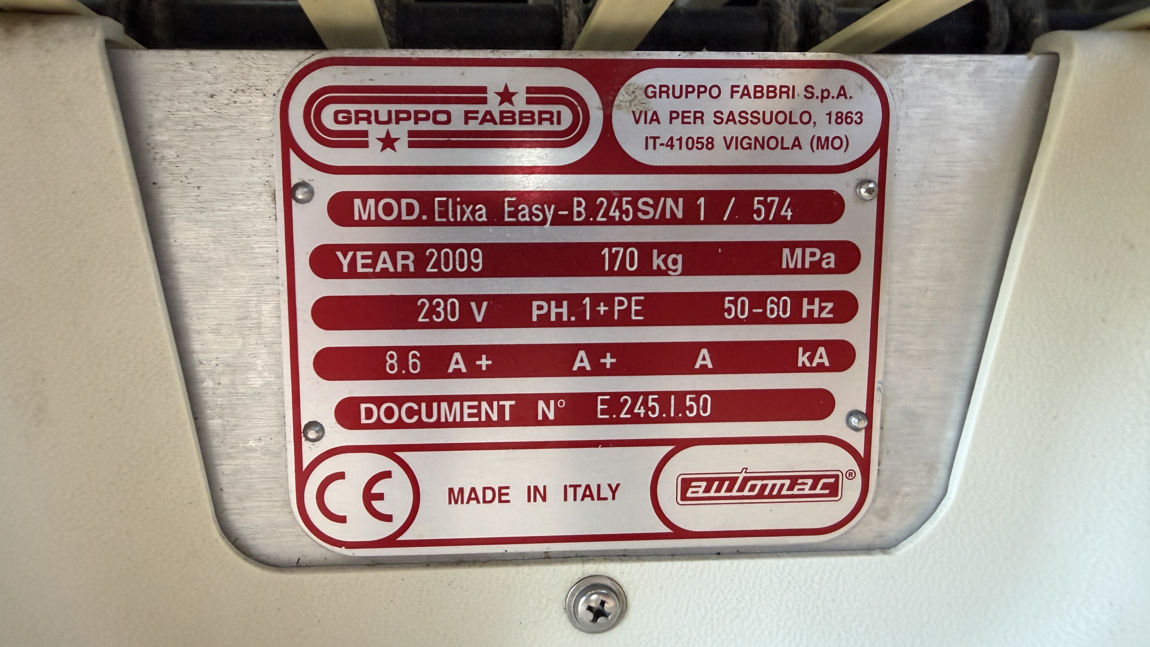 Used Inplastare Elixa Easy-B 245 #2907