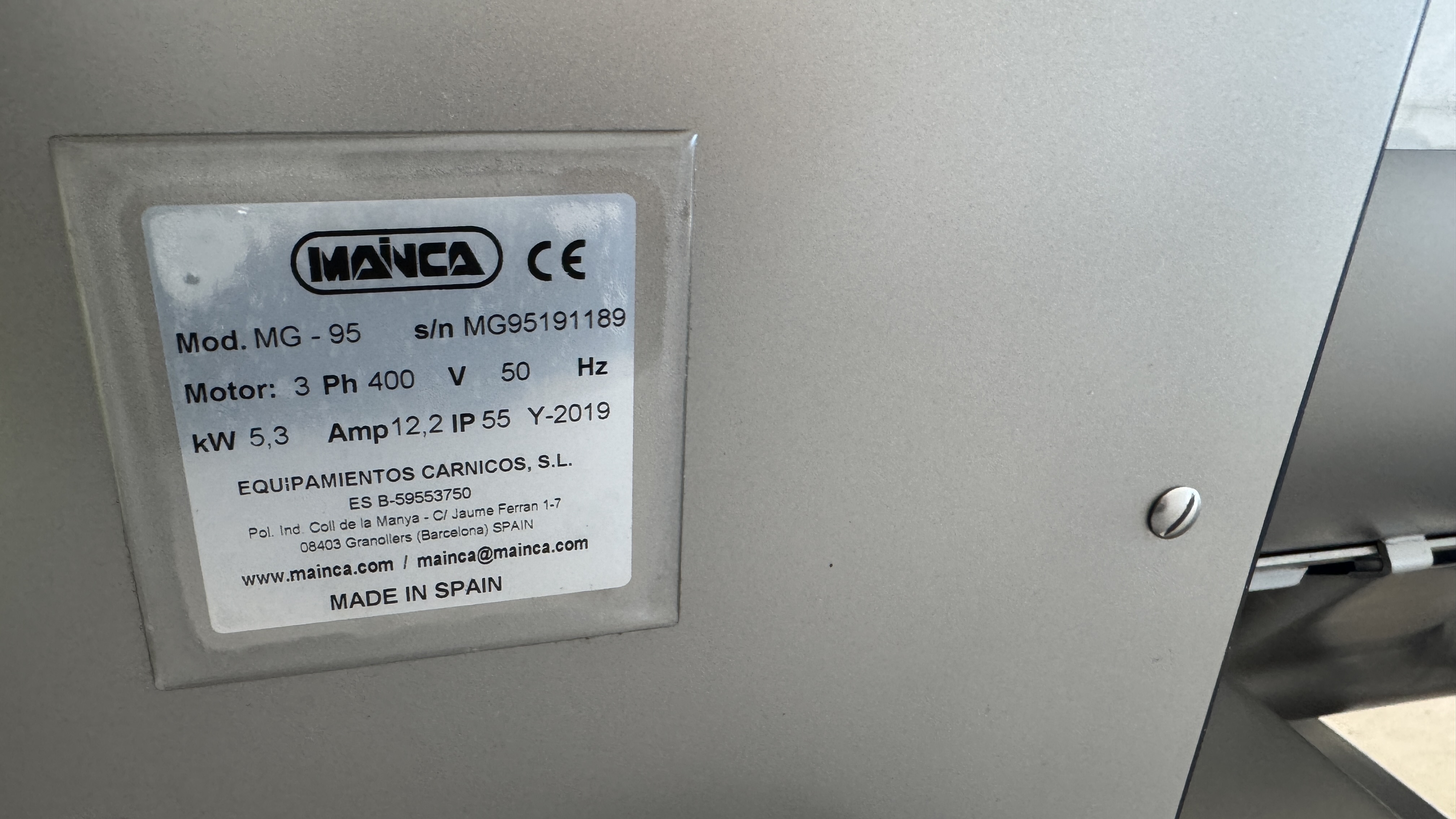 Used Blandarkvarn med Portionerare Mainca MG-95 och PR-50 -2019 #2687