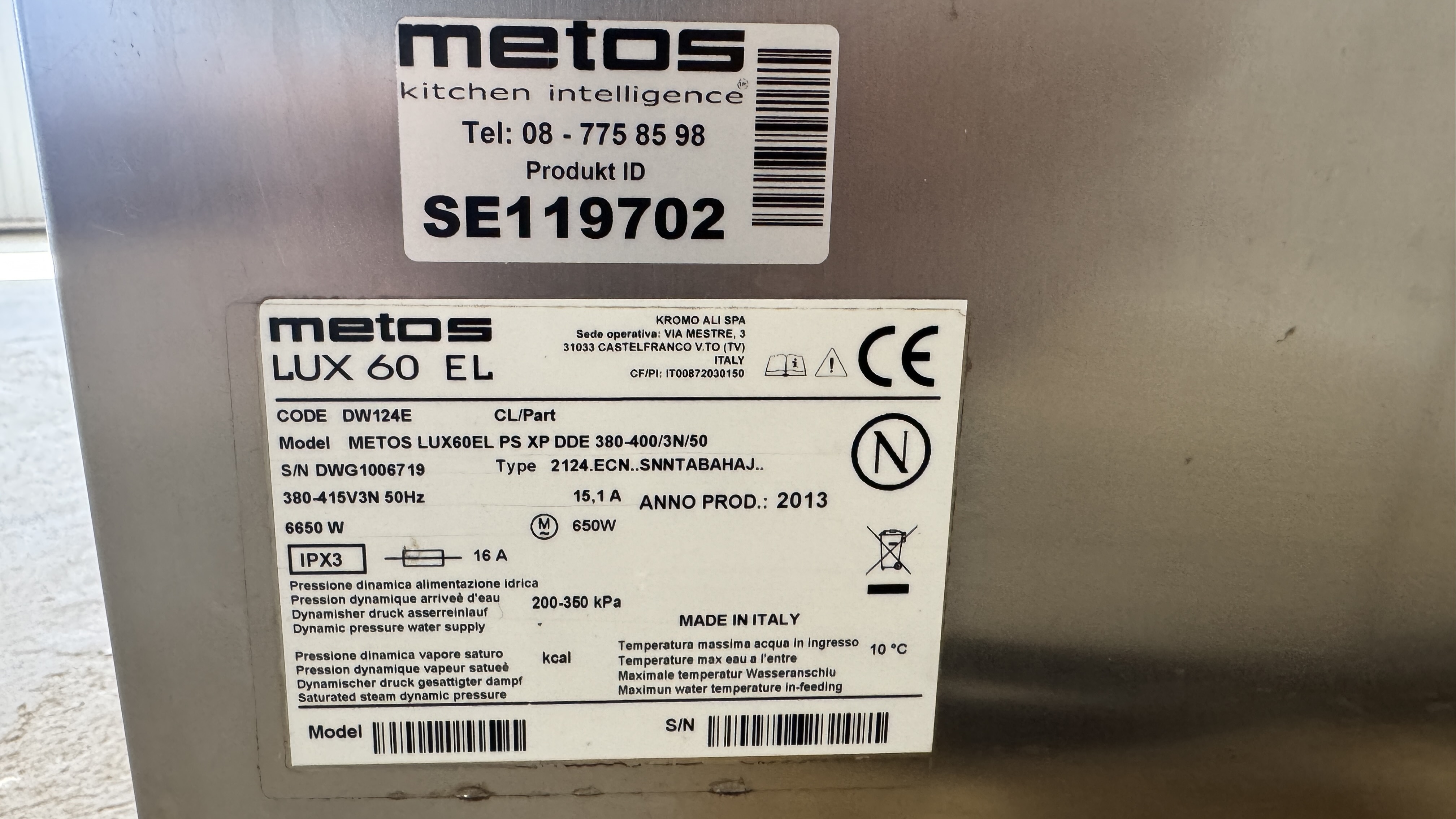 Used Diskmaskin Metos Lux 60 EL -2013 #2589