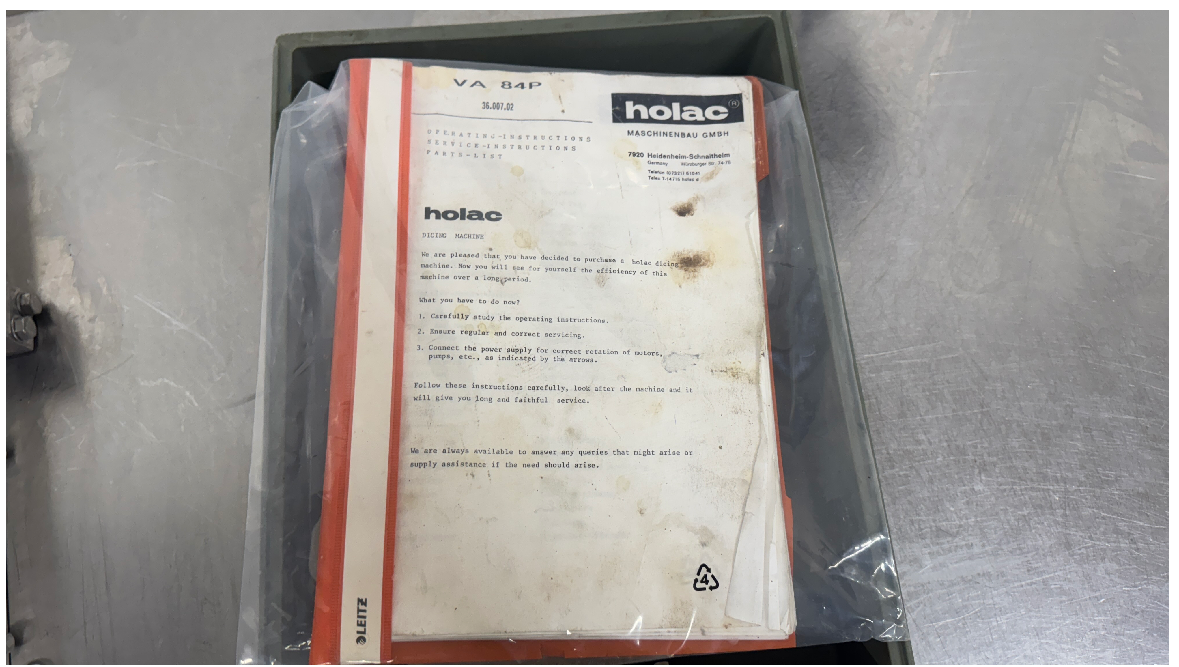 Used Tärningsmaskin Holac VA 84 #2456