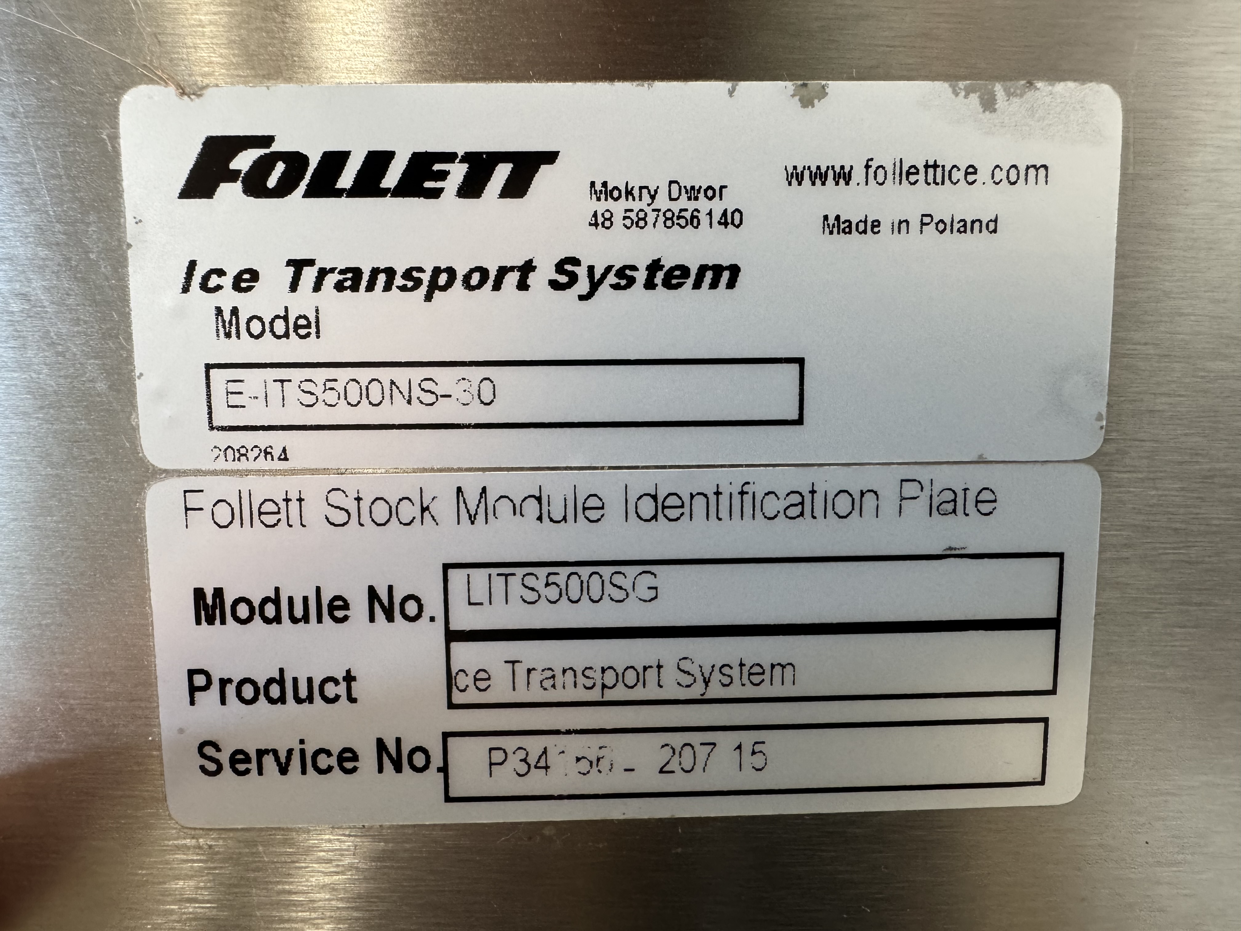 Used Ismaskin Flaker Follett LITS 500SG med BREMA Ice Maker (G280W-Q)  #2851