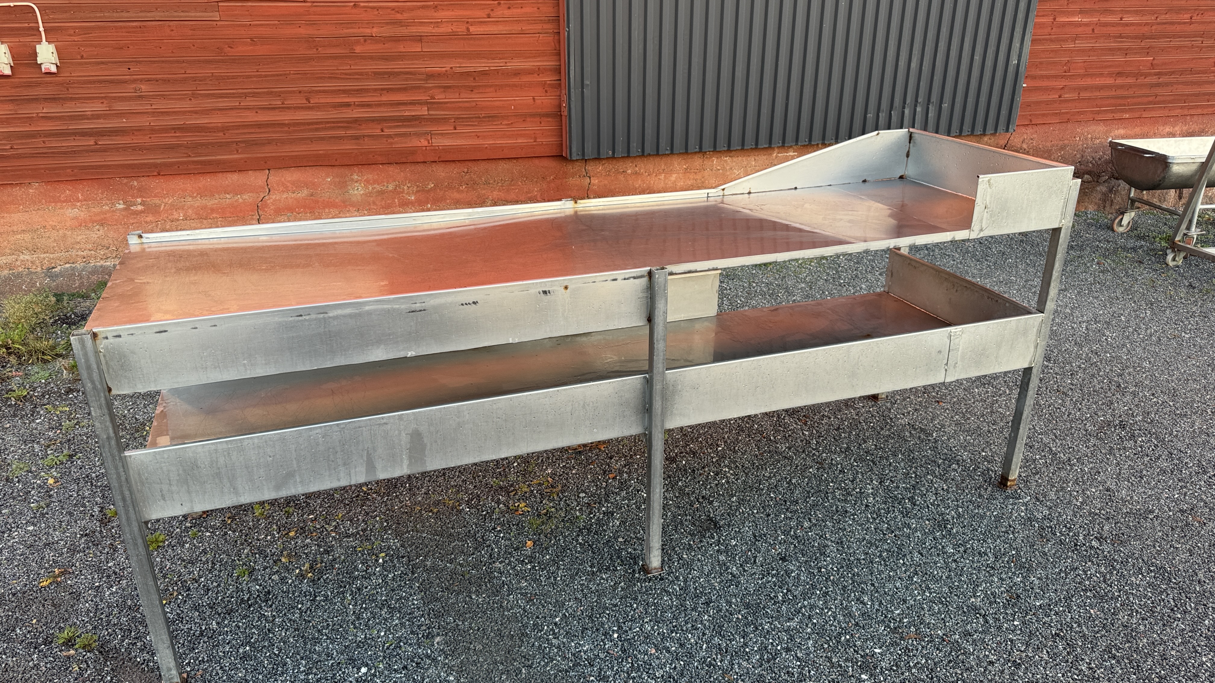 Used Slaktbord 285x80cm, höjd 100cm