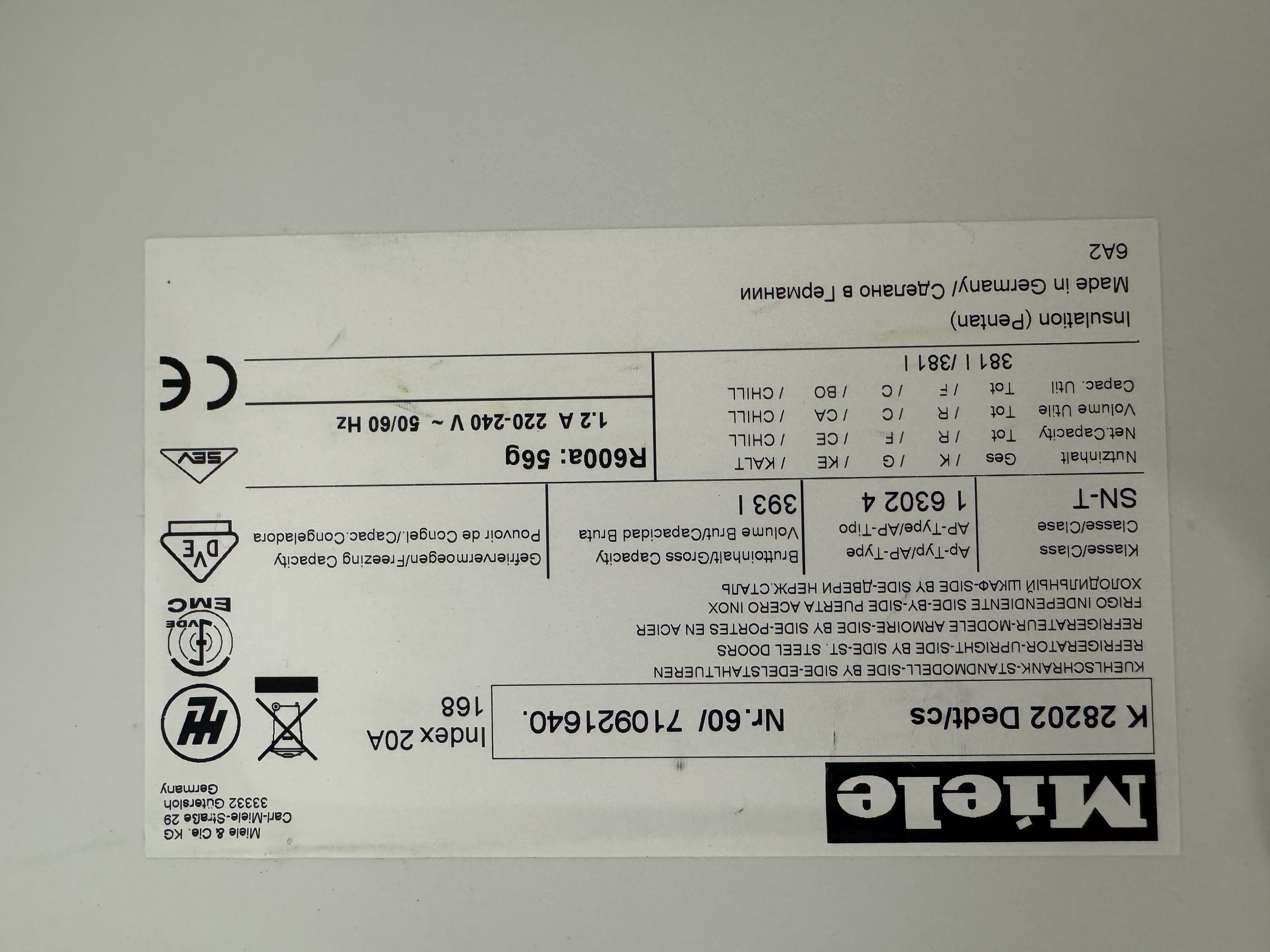 Used Kylskåp Miele K 28202 #2759