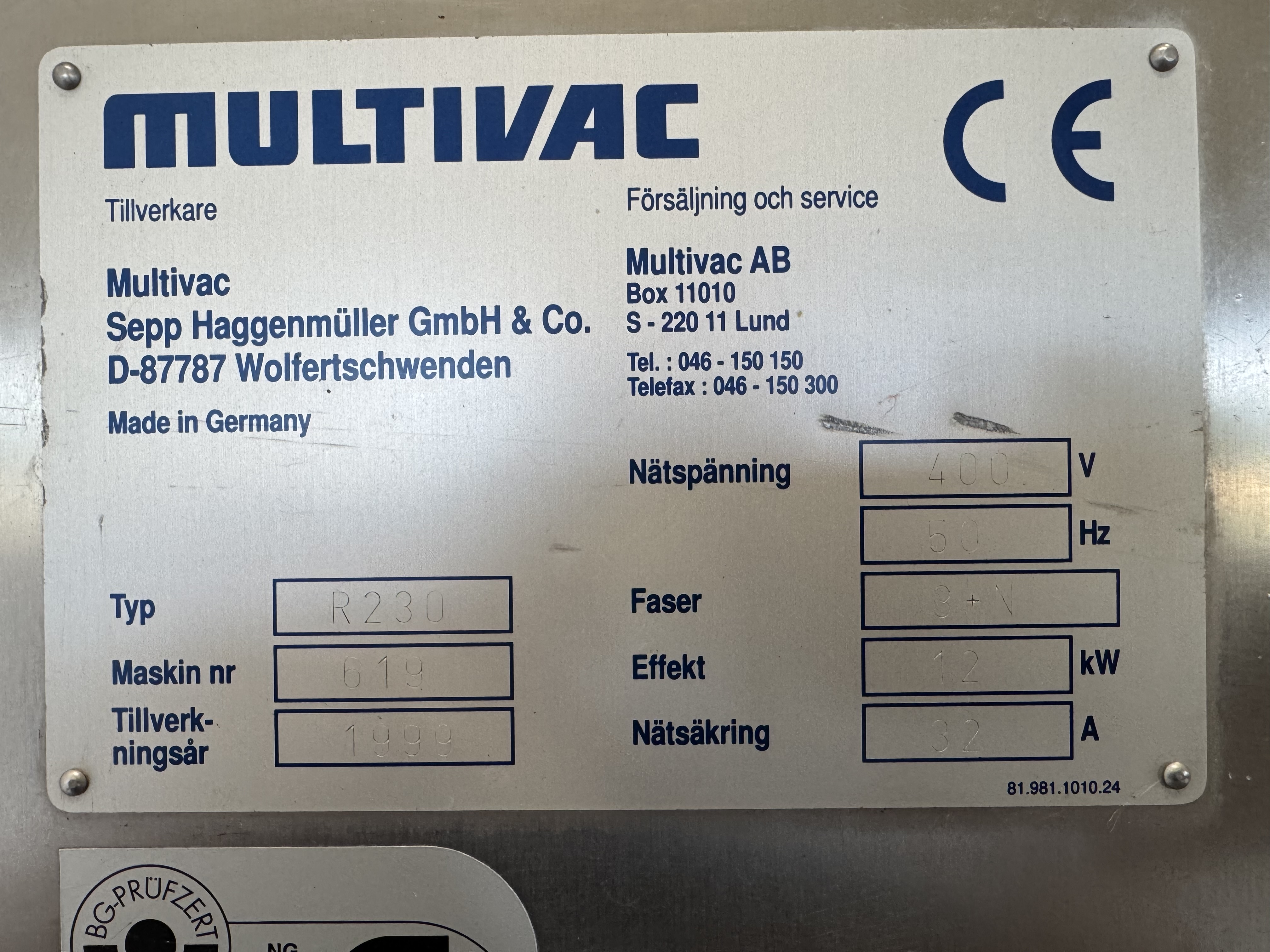 Used Djupdragare Multivac R230 #2926