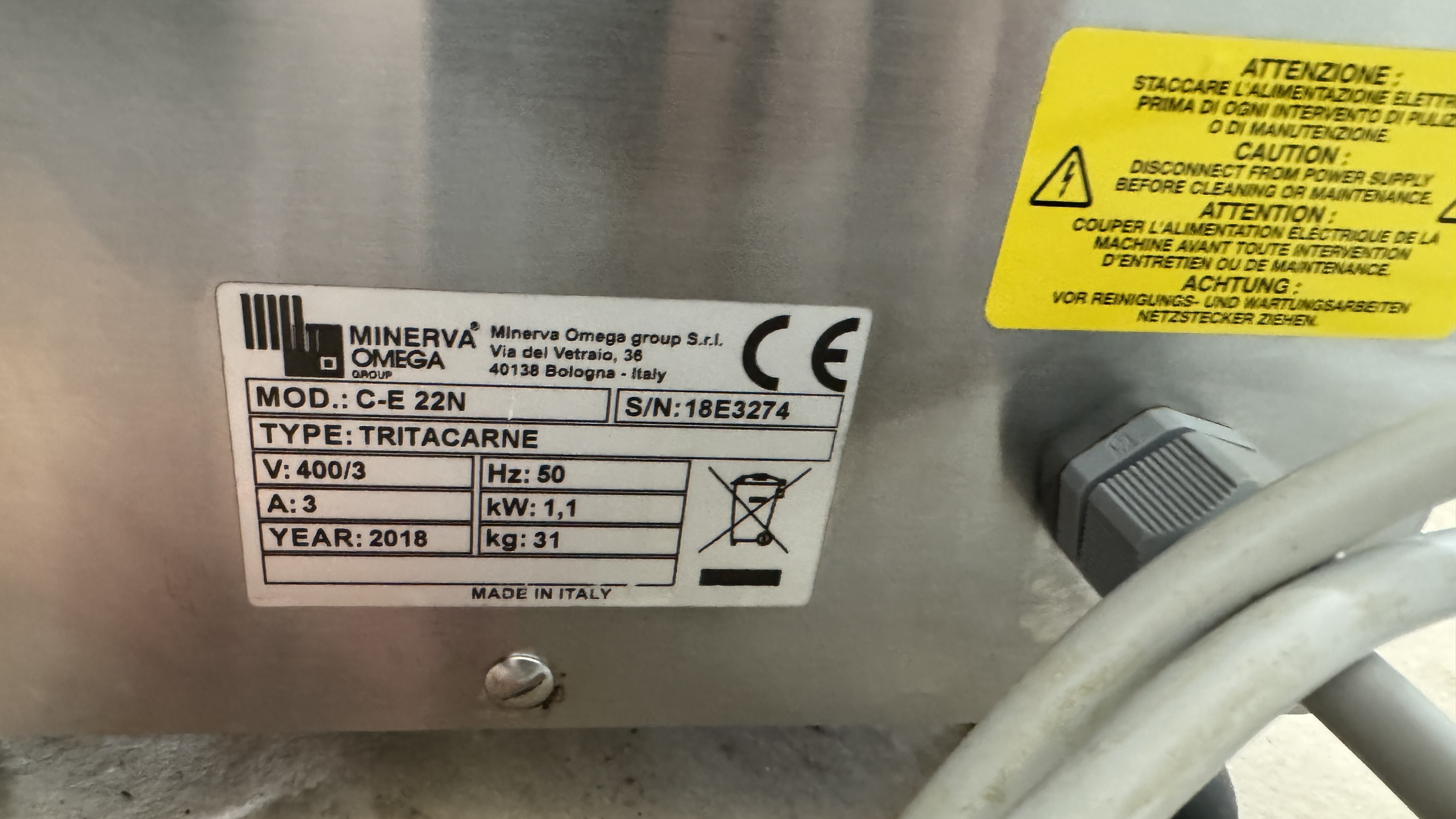 Used Köttkvarn La Minerva 22N (H82) -2018 #2421