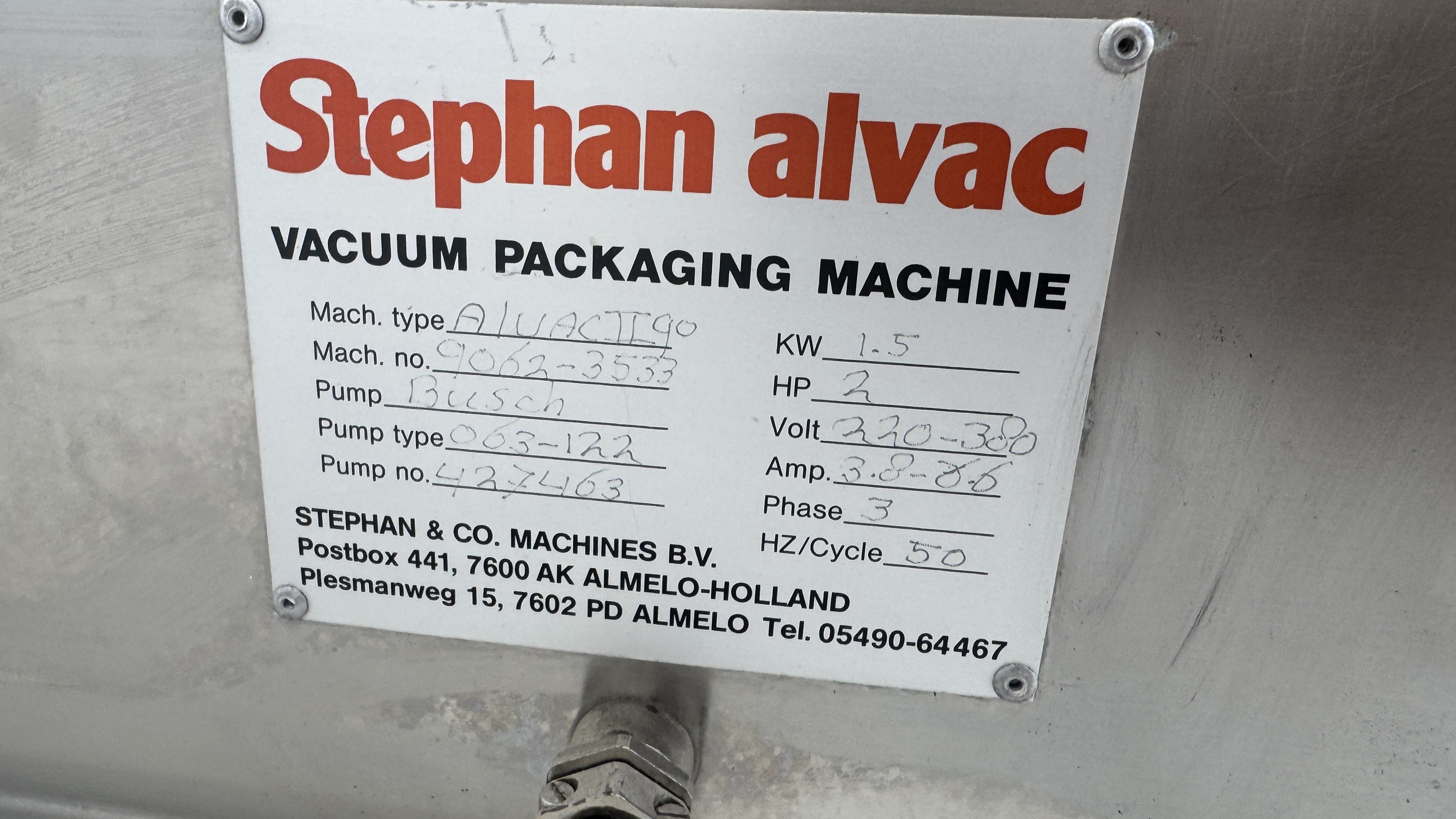 Used Vakuummaskin Stephan Alvac 50x50cm, #2625