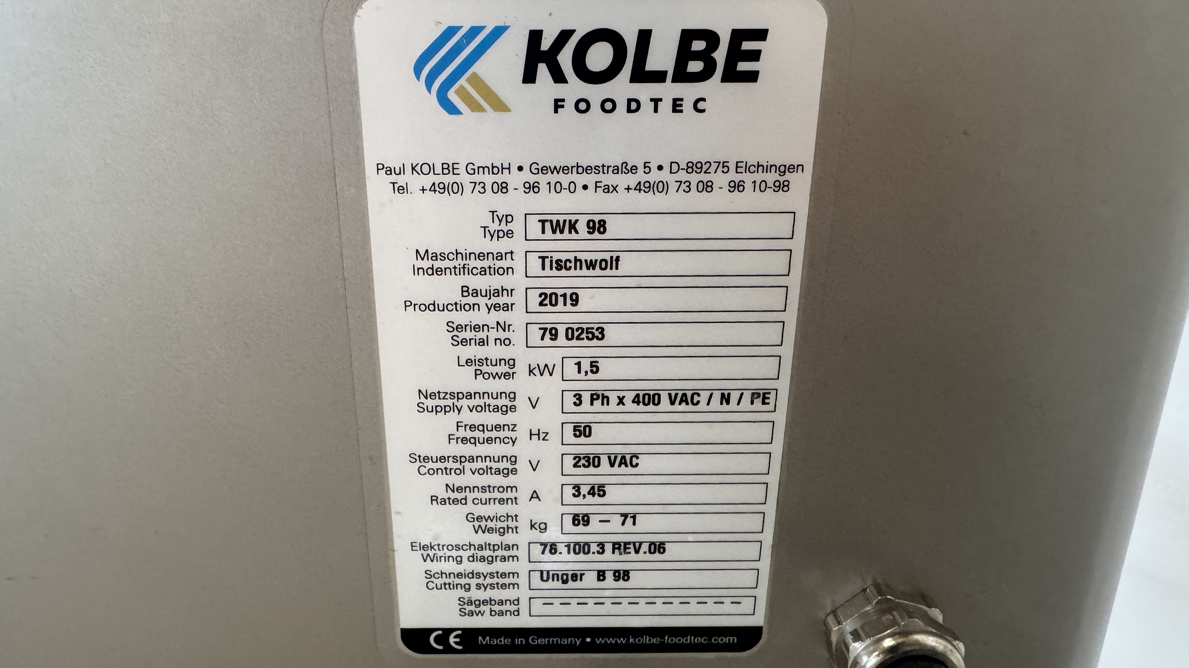 Used Köttkvarn Kolbe TWK 98 -2019 # 2630