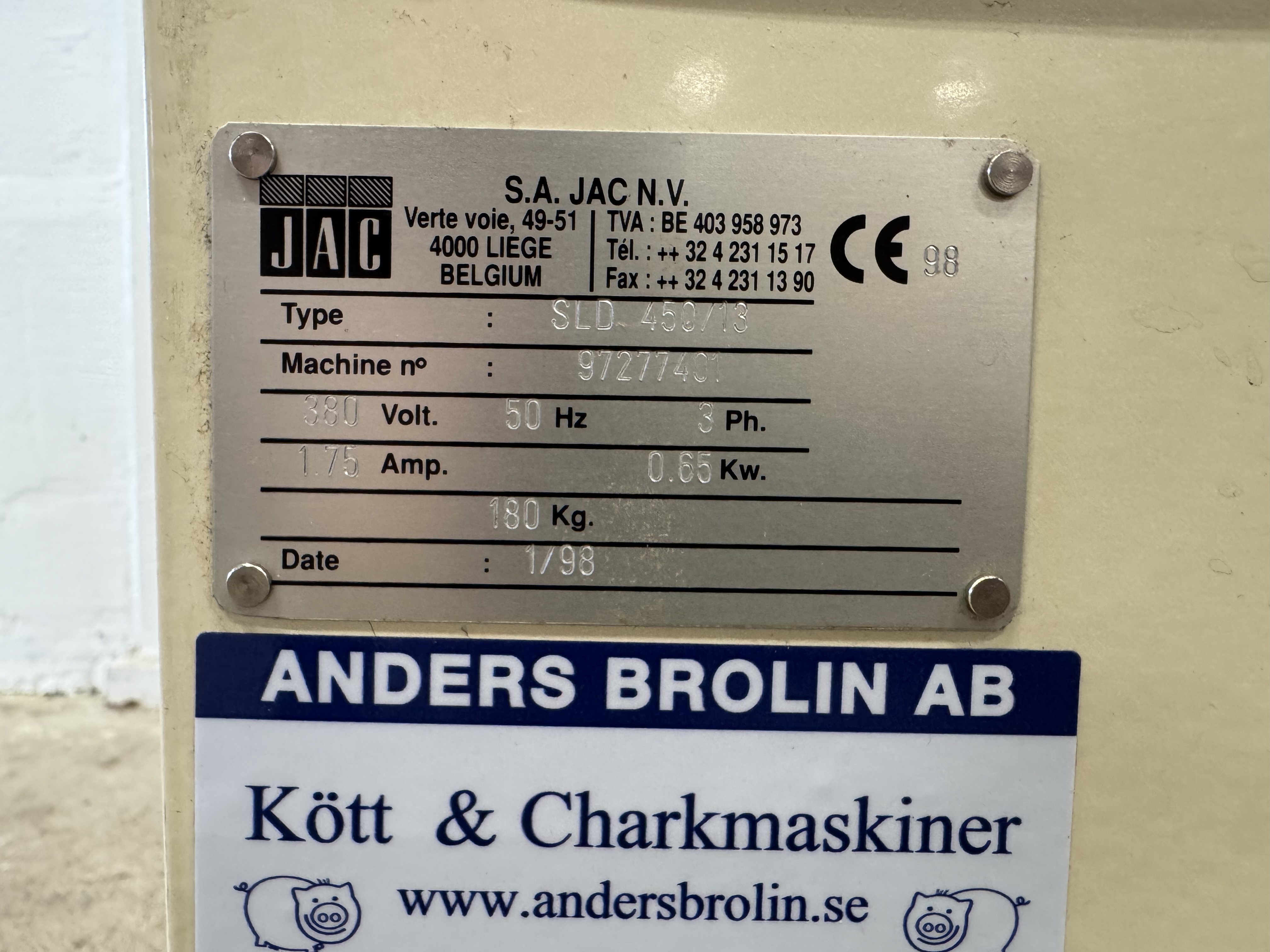 Used Brödsåg Jac 450/13 -1998 #2983