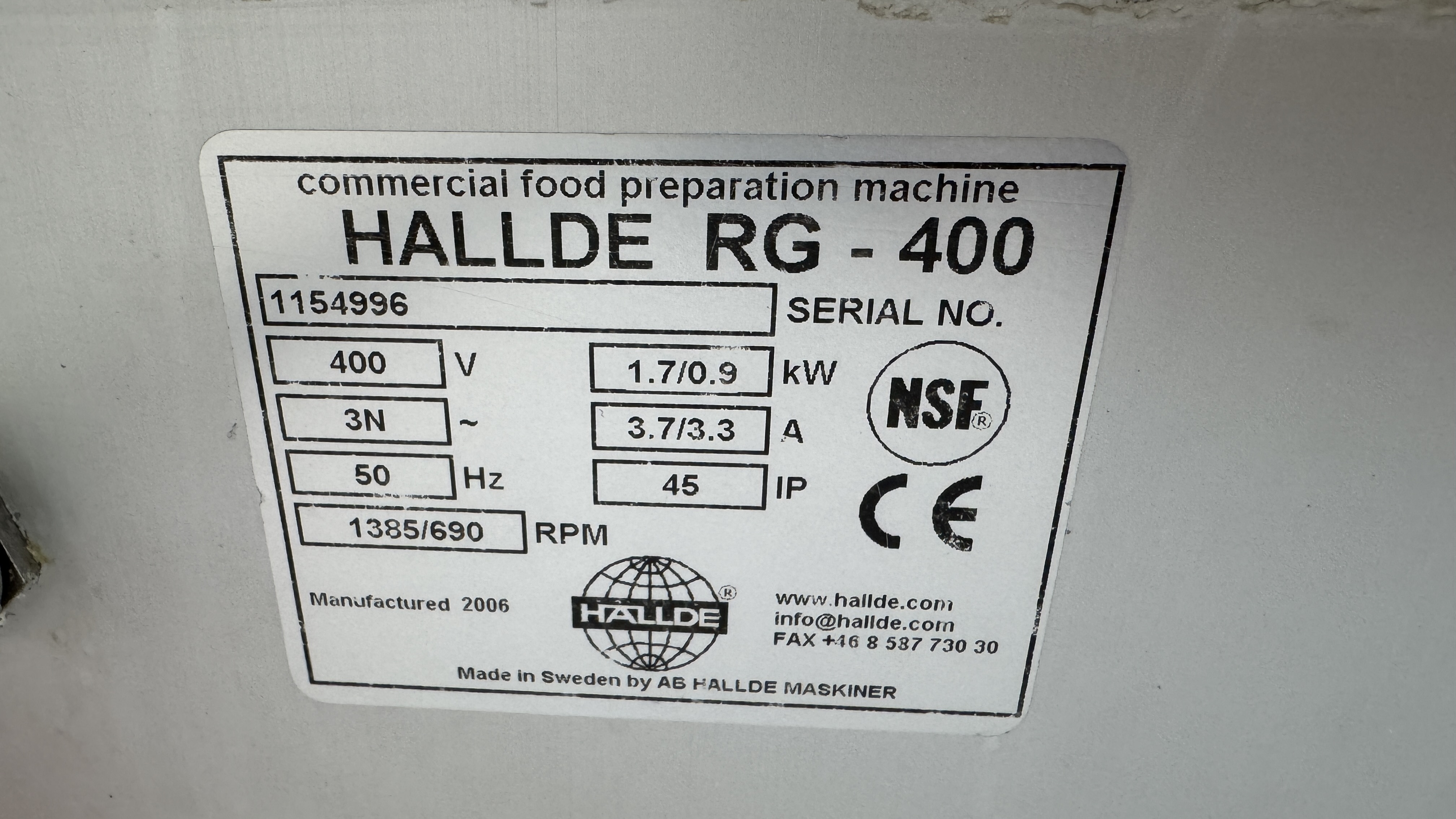 Used Hällde RG-400 #2641
