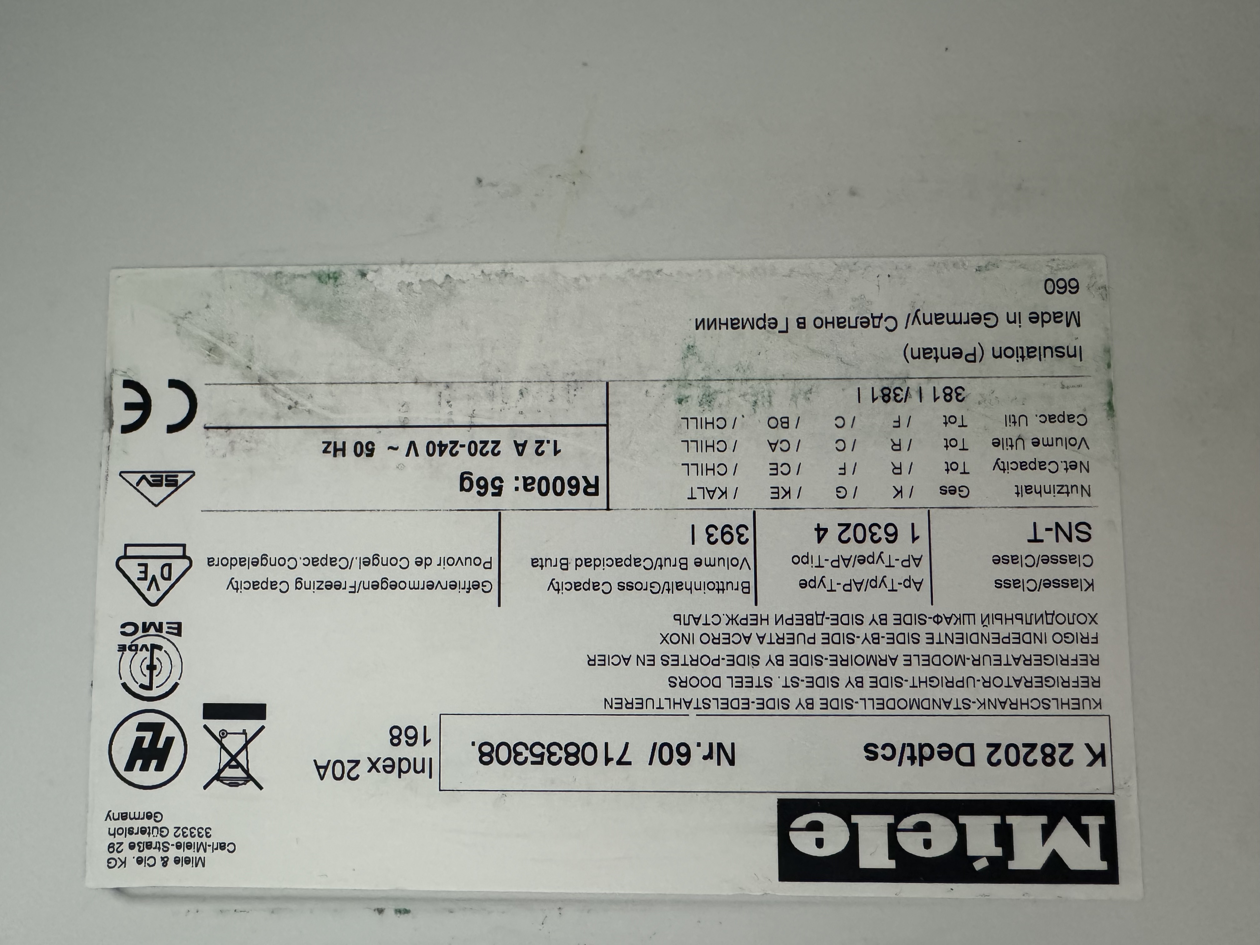 Used Kylskåp Miele K 28202