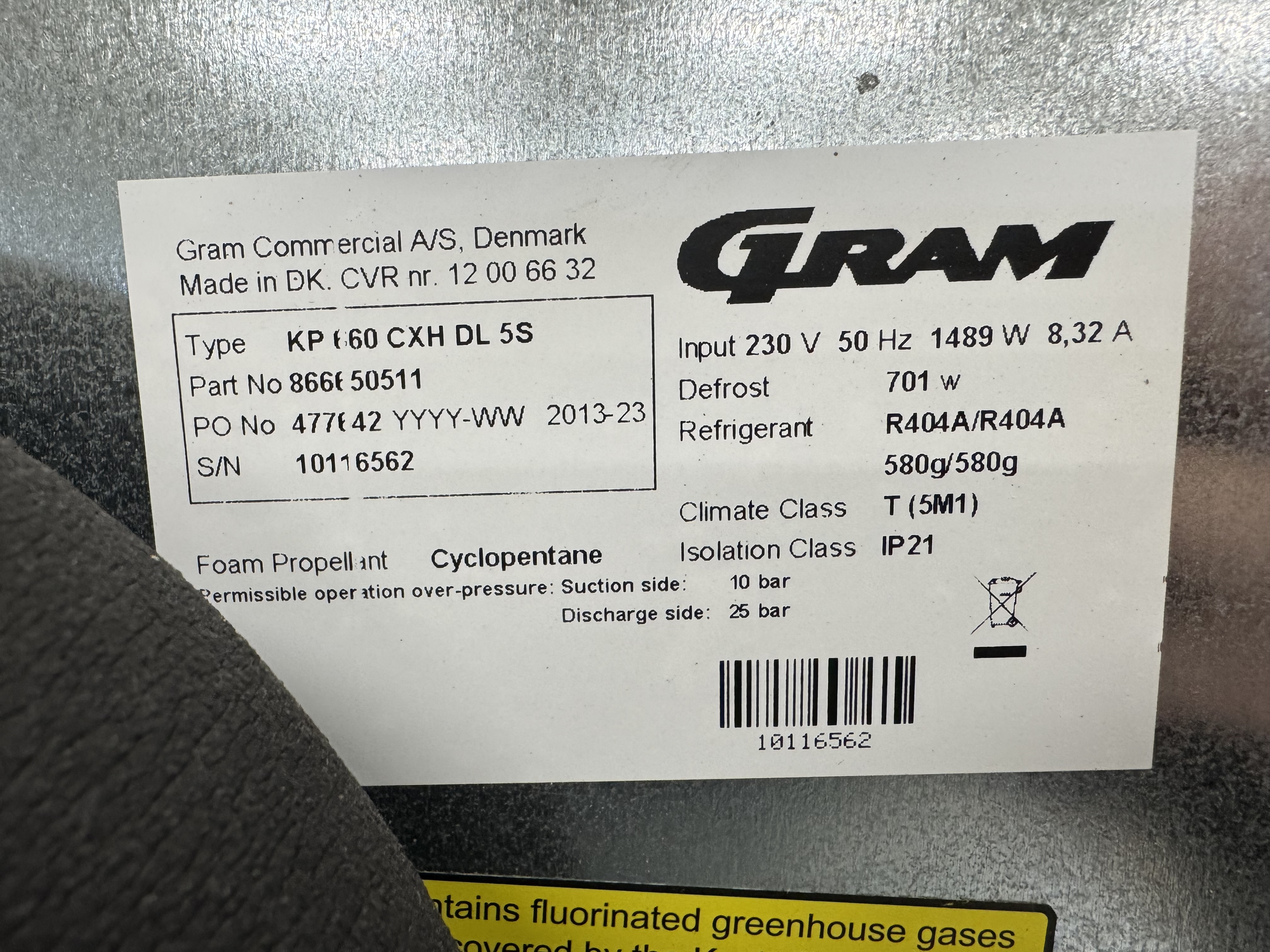 Used Gram snabbkyl/frys #2830