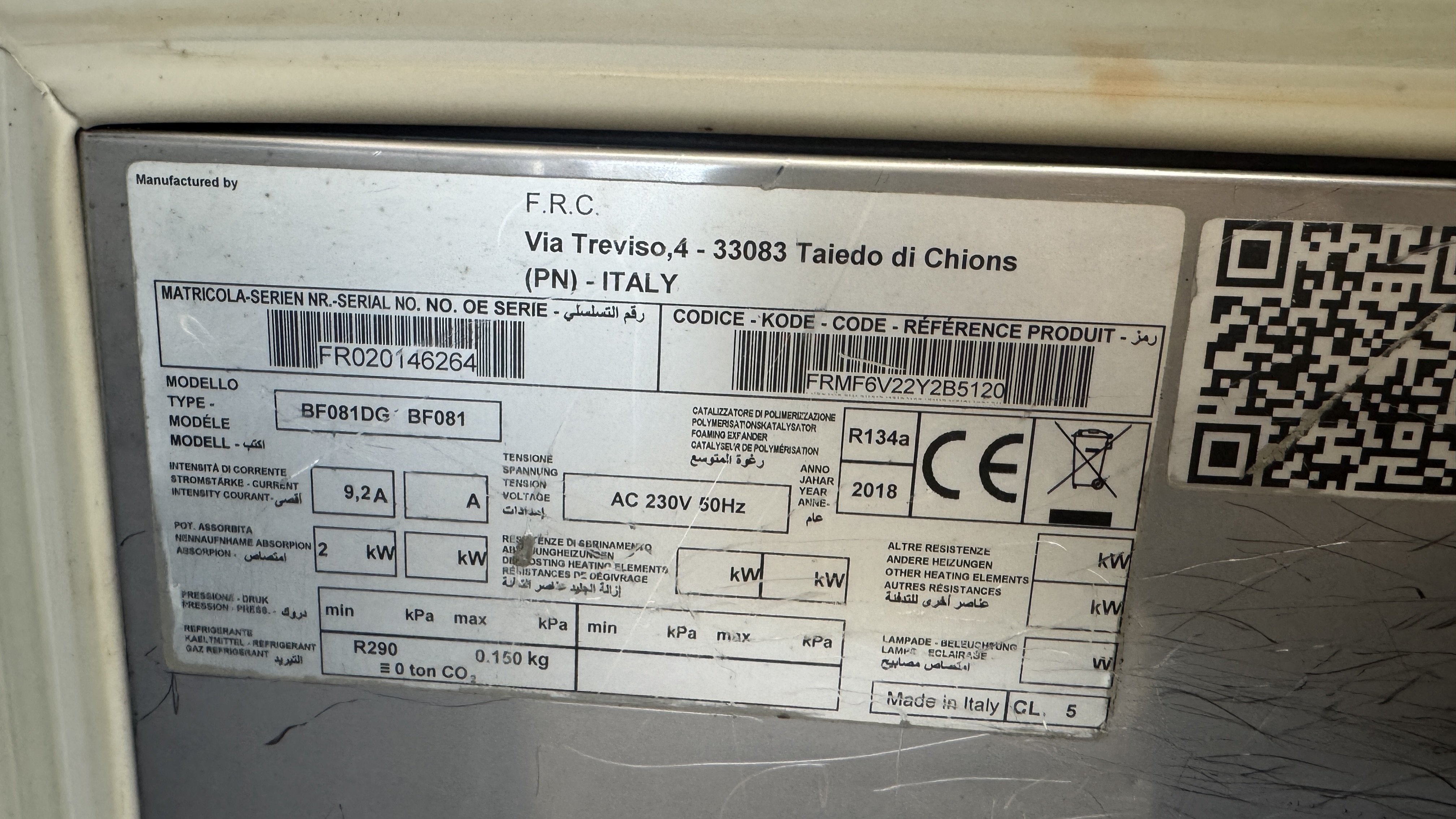 Used Blastchiller Metos BF081DG -2018 #2718