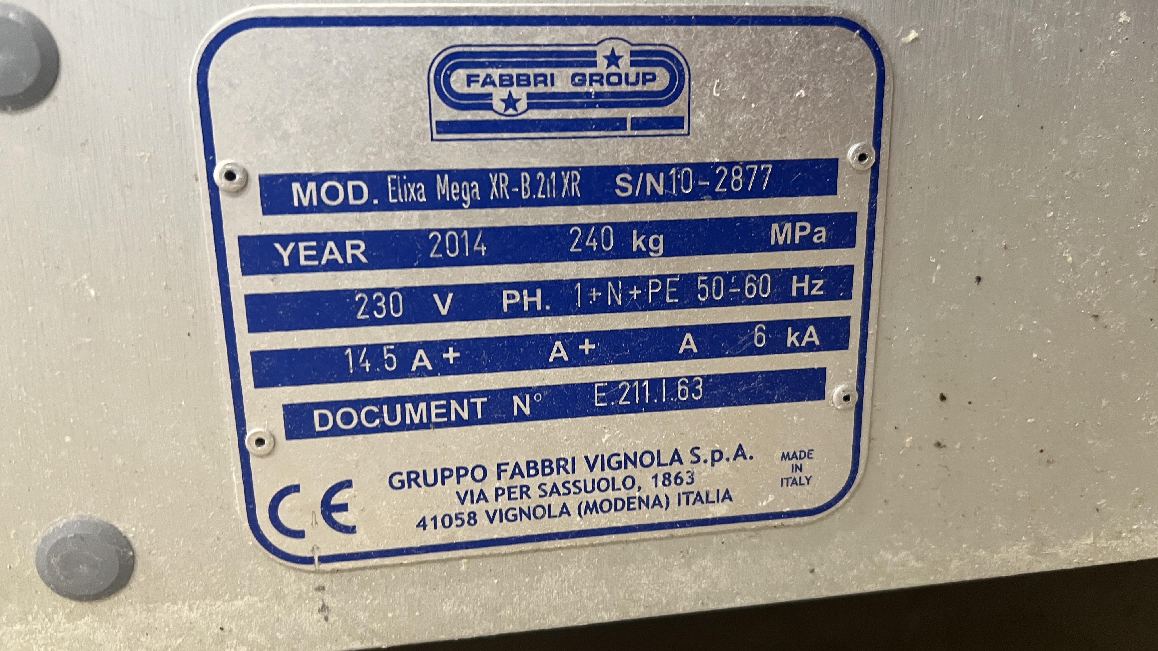 Used 2014 Fabbri Group Elixa Mega XR