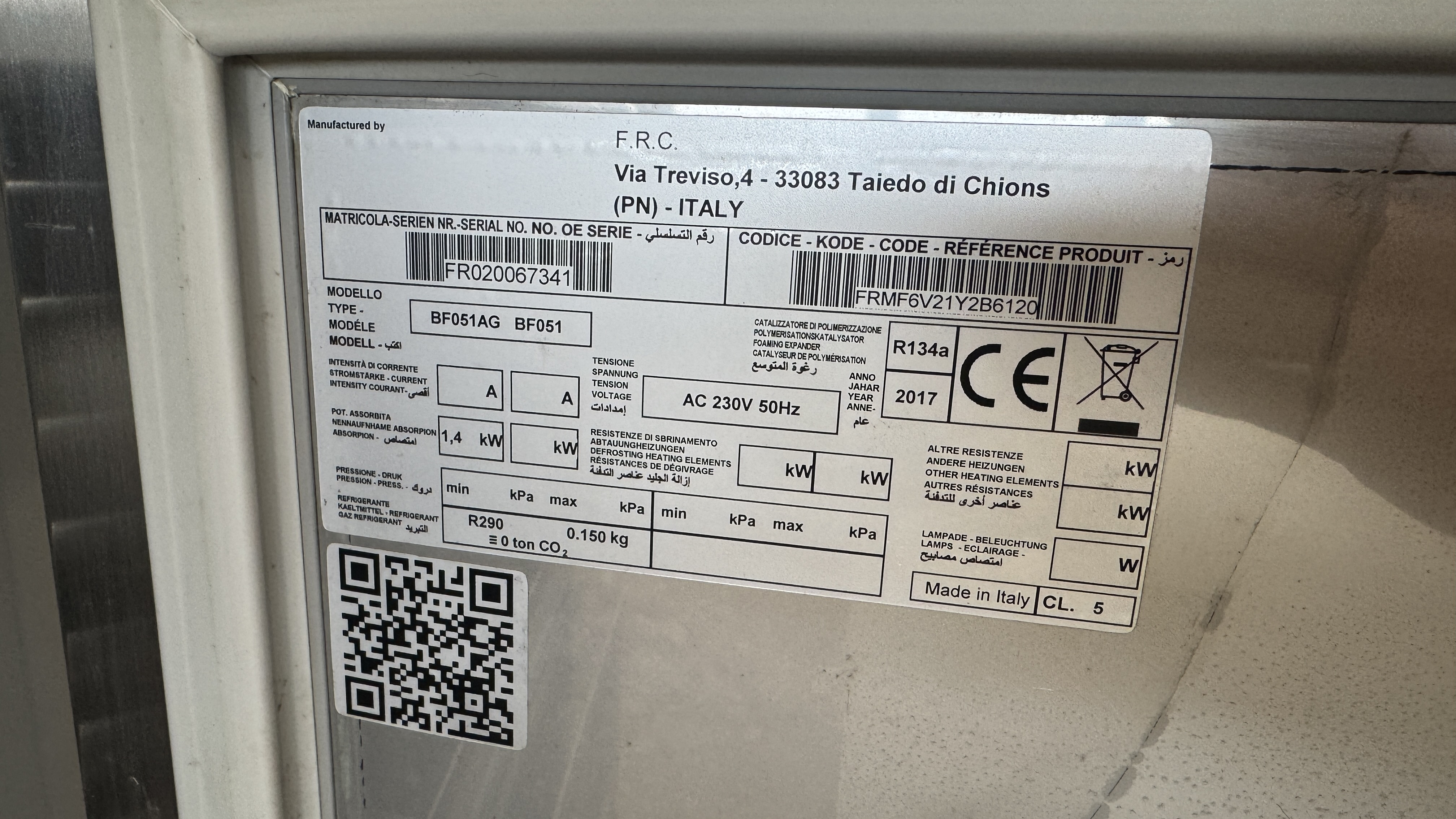 Used Blastchiller Metos BF051 -2017 #2598