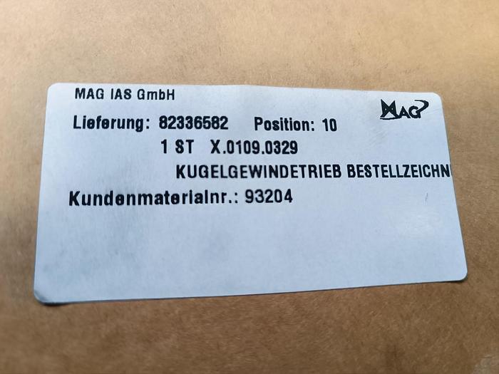 Geschliffener Präzisions Kugelgewindetrieb, D50x10, 1741mm, Steinmeyer, neu