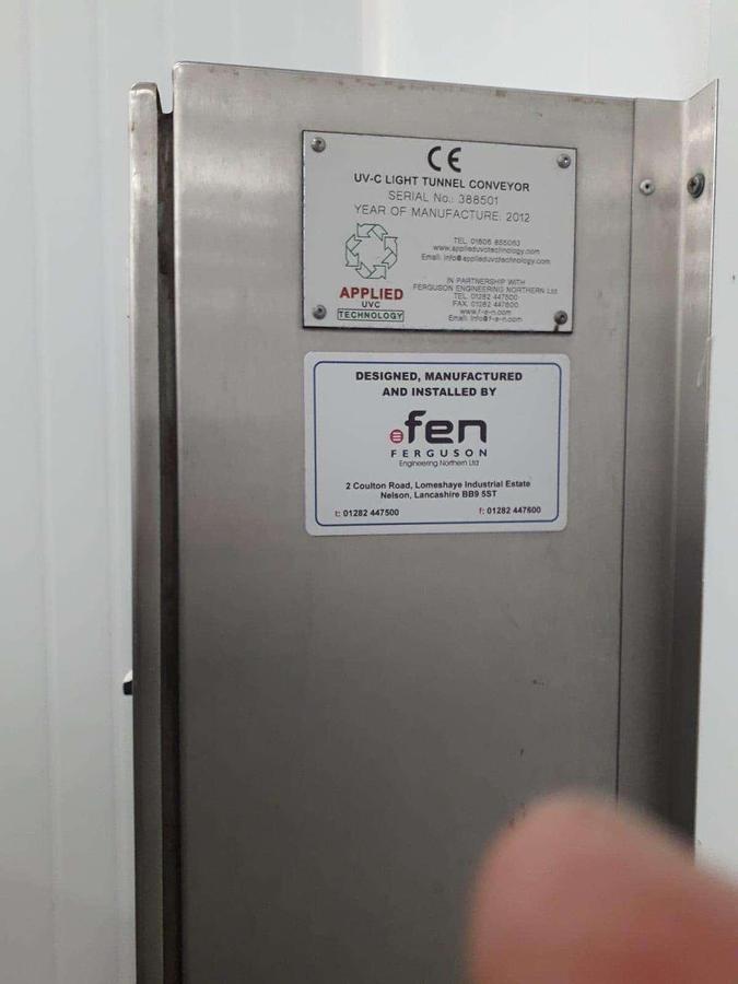 Used UV-C Light Tunnel Conveyor
