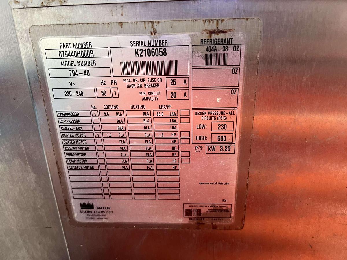 Used Taylor’s Ice Cream Machine