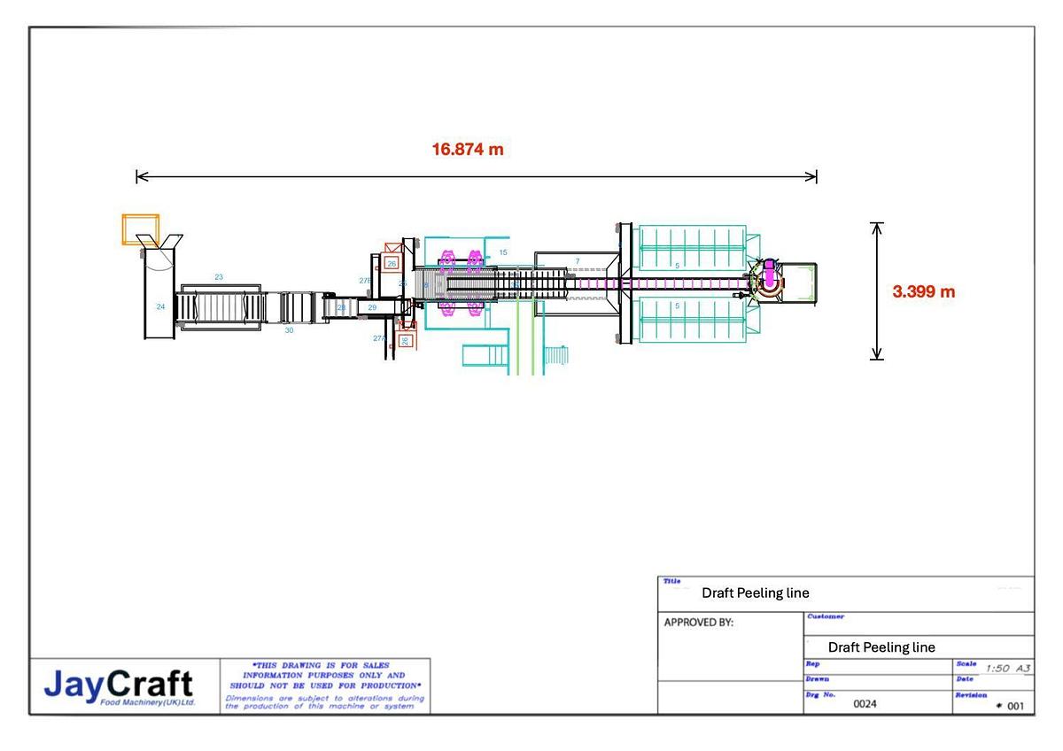 Used Continuous Potato Peeling Line