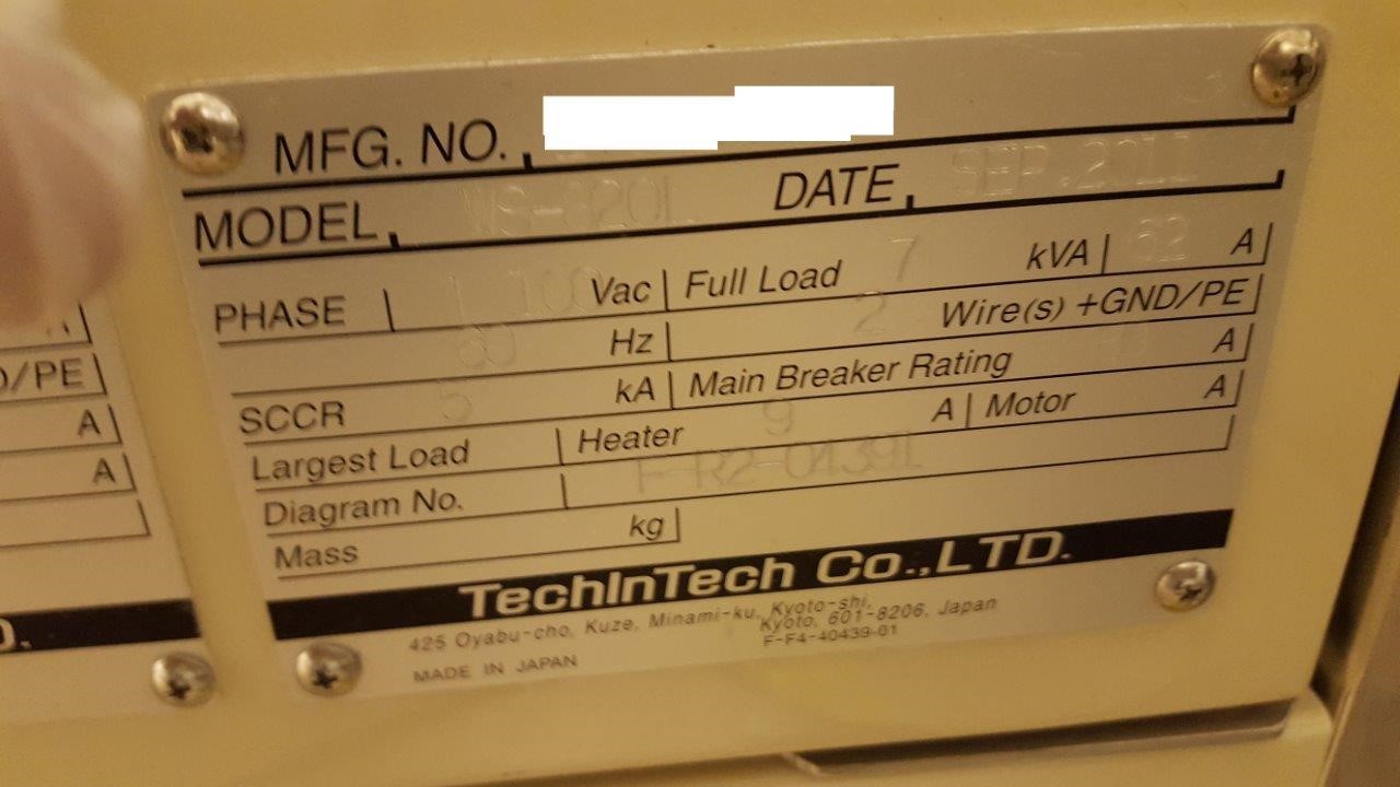 Used DNS WS-820L Automated wafer cleaning system