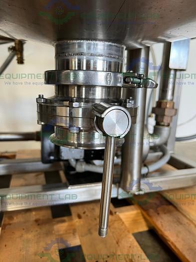 Used Metal Fabrication 50 Gallon Jacketed Mixing Tank w/ Side Sweeper, Controller