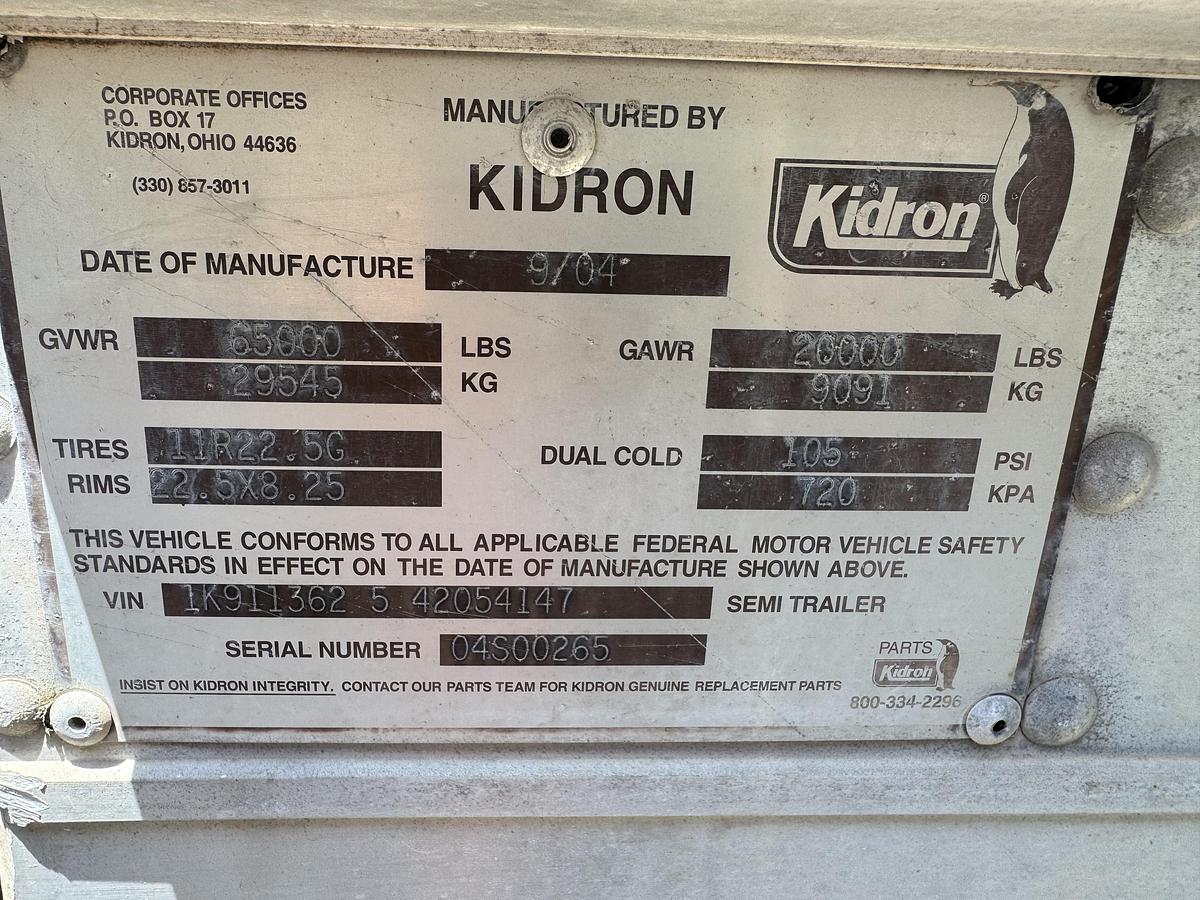 Used 2004 KIDRON 40' REEFER