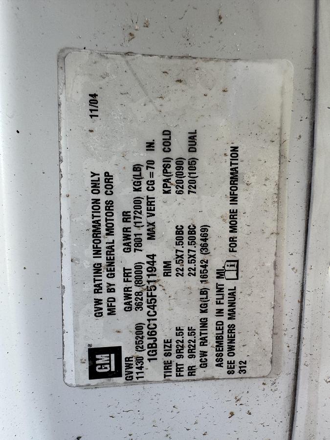 Used 2005 CHEVROLET C6500