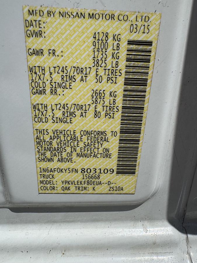 Used 2015 NISSAN NV2500