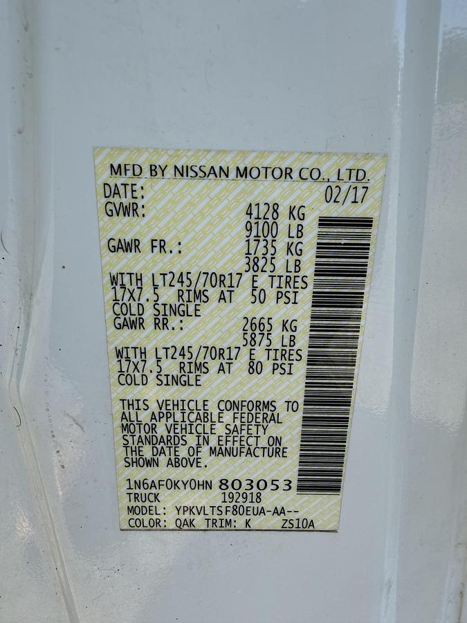 Used 2017 NISSAN NV2500